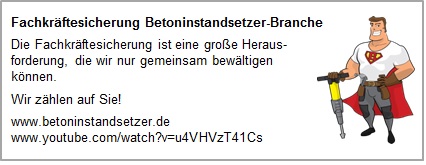 Banner mit Link zur Seite Fachkräftesicherung Betoninstandsetzer-Branche